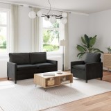 vidaXL Set de canapea 2 pcs Negru Catifea 3417072