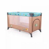 Patut Pliabil Moni Safari Blue Cangaroo, 0-15kg, cu Saltea Inclusa, Portabil, Calatorie