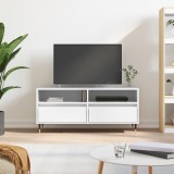 VidaXL Comodă TV, alb extralucios, 100x34,5x44,5 cm, lemn prelucrat