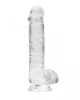 Dildo Realistic Transparent Realrock 6, 17cm, Ventuza, Silicon, Textura Realista
