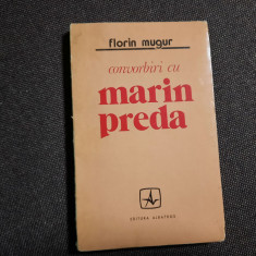 FLORIN MUGUR - CONVORBIRI CU MARIN PREDA (editia princeps, 1973)-RF5/1