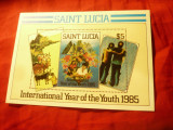 Bloc St.Lucia 1985 - Anul International al Tineretului, Nestampilat