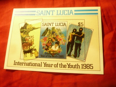 Bloc St.Lucia 1985 - Anul International al Tineretului foto