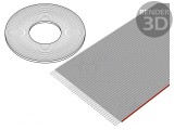 Cablu Bandă 1mm Litat Cu Neecranat PVC Gri 30.5m