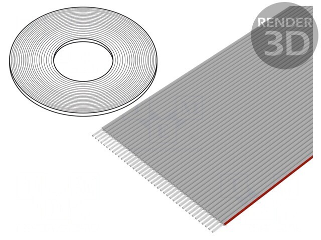 Cablu Bandă 1,27mm 40x28AWG Neecranat PVC