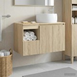 Cumpara ieftin Set dulap baie 2 buc. Stejar Sonoma 79,5 x 44,5 x 80 cm
