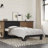 VidaXL Cadru de pat, negru, 90x200 cm, lemn prelucrat și metal