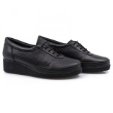 Pantofi dama, Caspian, CAS-104, casual, piele naturala, negru, 36 - 39, Cu platforma