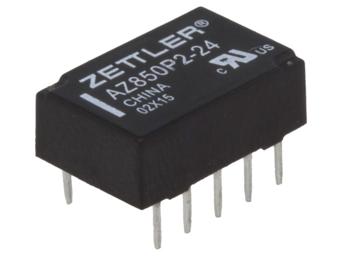 Releu electromagnetic DPDT 24VDC, PCB