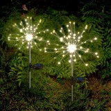 Lampa solara cu efect artificii, IP65, 150 LED-uri, 90cm, alb cald Household NewTrend