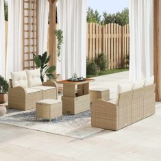 vidaXL Set de canapele pentru grădină 8 pcs Bej poliratan 3362341