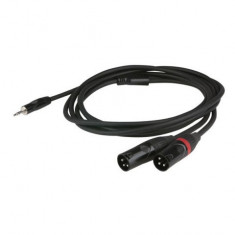 Cablu audio Jack 3.5 stereo la 2 XLR tata (3 poli, balansat), DAP Audio FLX-46150-1.5m foto