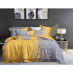 Lenjerie de pat pentru o persoana cu 2 huse de perna dreptunghiulara, Infinity, bumbac mercerizat, multicolor