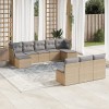 Gossi set canapele de gradina cu perne, 10 piese, bej, poliratan