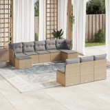 vidaXL Set canapele de grădină cu perne, 10 piese, bej, poliratan 3250128