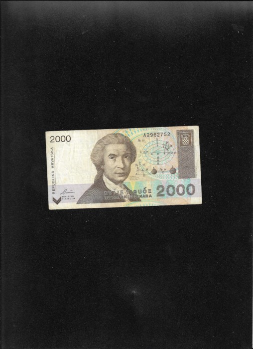 Rar! Croatia 2000 dinara 1992 seria2962752