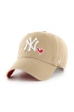 47 brand sapca MLB New York Yankees culoarea bej, neted, B-ICONC17GWS-KH
