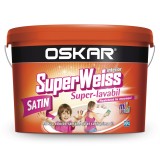 Vopsea lavabila interior Oskar SuperWeiss rezistent la mucegai, alb satin