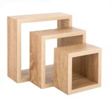 Set 3 Rafturi Decorative Patrate cu Fixare Ascunsa