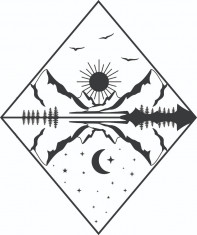 Sticker decorativ, Soare Luna Munte, Negru, 71 cm, 7202ST foto