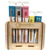 Suport din lemn pentru 20 periute de dinti Nordics, Inaltime 24 cm, Latime 20 cm, Elegant