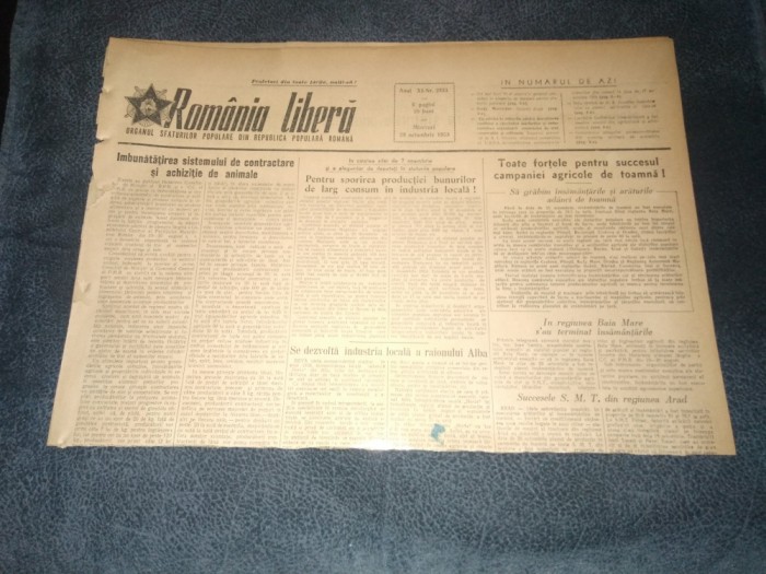 ZIARUL ROMANIA LIBERA 28 OCTOMBRIE 1953