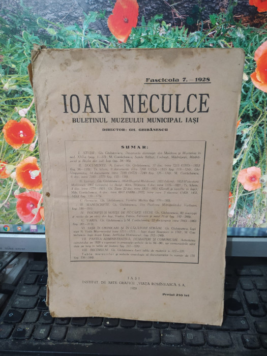 Ioan Neculce, Buletinul Muzeului Municipal Iași, fascicola 7, 1928, 150