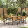VidaXL Set de masă pentru grădină 9 pcs Negru și Lemn 200 x 80 x 75 cm 3365487