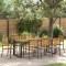 vidaXL Set de masă pentru grădină 9 pcs Negru și Lemn 200 x 80 x 75 cm 3365487
