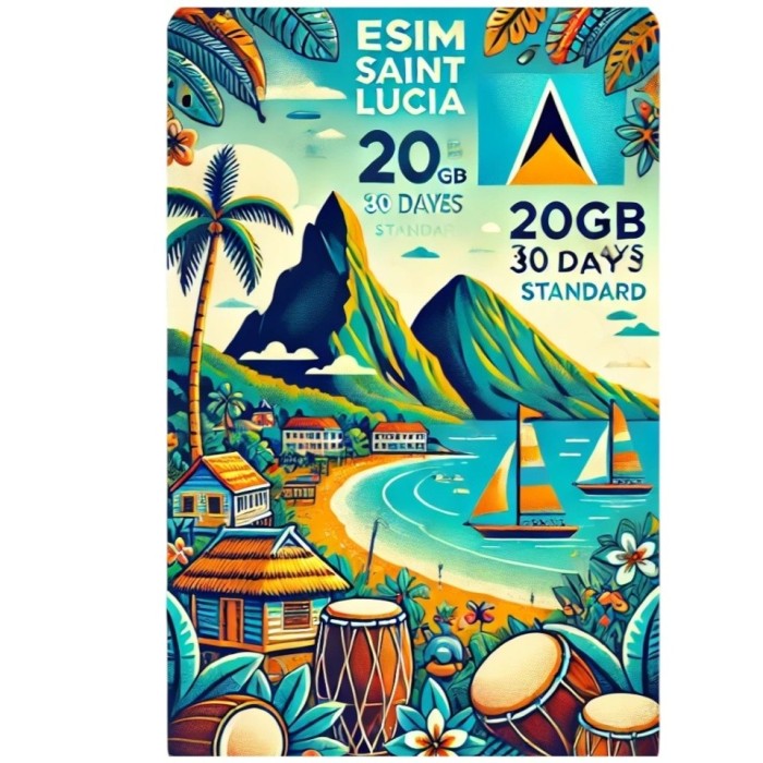 eSIM Saint Lucia, 20GB, 30 Days, Standard