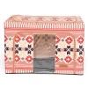 Cutie de Depozitare Pliabila, Flippy, 66 L din Bumbac si In, 52 x 42 x 39 cm, Fereastra Frontala, 2 Usi de Acces cu Fermoar Bidirectional, Cadru Metal