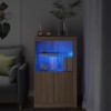 Dulap lateral cu lumini LED, stejar sonoma, lemn prelucrat
