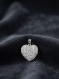Cumpara ieftin Pandantiv Medalion Port-Poza din Argint 925 Icy Heart Pavat cu Cristale