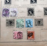 Lot 6 timbre poștale vechi Victoria (Australia) 1885&ndash;1890 &ndash; Queen Victoria, ștampilate -A42