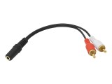 Cablu audio splitter Jack 3,5 mm la 2 x RCA, multicolor