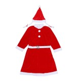 Costum craciunita pentru adult, 3 piese catifea, rosu
