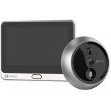 Vizor electronic smart Ezviz, Wi-Fi, FullHD, monitor 4.3 inch, sonerie, acumulator 4600mAh, PIR, CS-DP2C-Silver