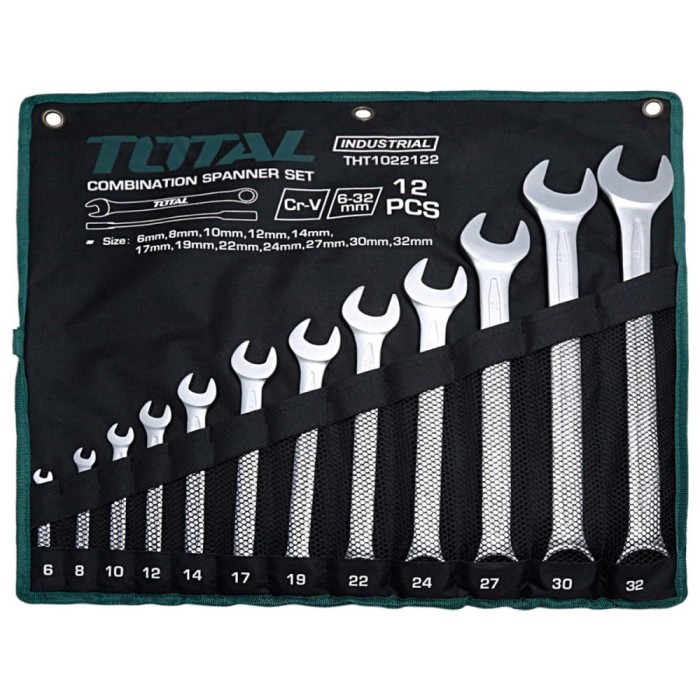 Set 12 chei combinate fixe/inelare TOTAL Industrial - 6-32m