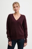 Morgan pulover din amestec de l&acirc;nă culoarea bordo, light, MSTAR