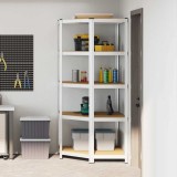 vidaXL Raft de colț cu raft Argintiu 90 x 90 x 198 cm Lemn compozit 42002772