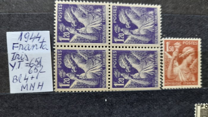 1944-Franta- Iris bl4+1 -MNH