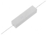 Rezistor bobinat cu ciment THT 220&Omega; 20W &plusmn;5% 14,5x13,5x60mm pentru aplicații industriale