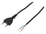 Cablu PVC 2x0,75mm2 5m Negru 2,5A CEE 7/16