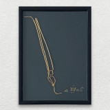 Penita, tablou din fir continuu de sarma placata cu aur, 18&times;24 cm