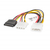 Cumpara ieftin Cablu de alimentare Molex 4-pin mama la Molex 4-pin tata si SATA 15-pin mama, Lanberg 41323, lungime 15 cm