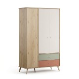 Cumpara ieftin Dulap Haine Adore Tiffany, 3 usi, 2 sertare, Multicolor, 121 x 200 x 54 cm