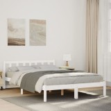 vidaXL Cadru pat foarte lung fără saltea alb 160x220 cm lemn masiv pin 852451