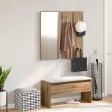 vidaXL Set de mobilier pentru hol din lemn de stejar artizanal