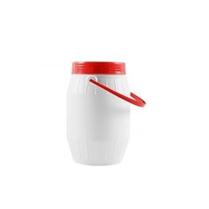 Bidon 3 litri, cu toarta si capac prin infiletare, Plastic Alb