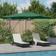 vidaXL Parasol Roma Verde 286 x 285 x 270 cm Aluminiu și poliester
